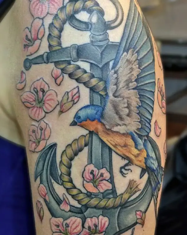 Anchor Bird Tattoo