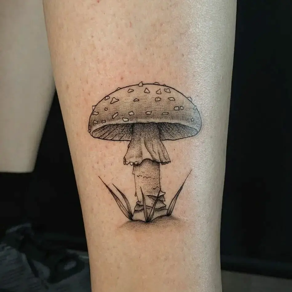 Dotwork Mushroom Tattoo