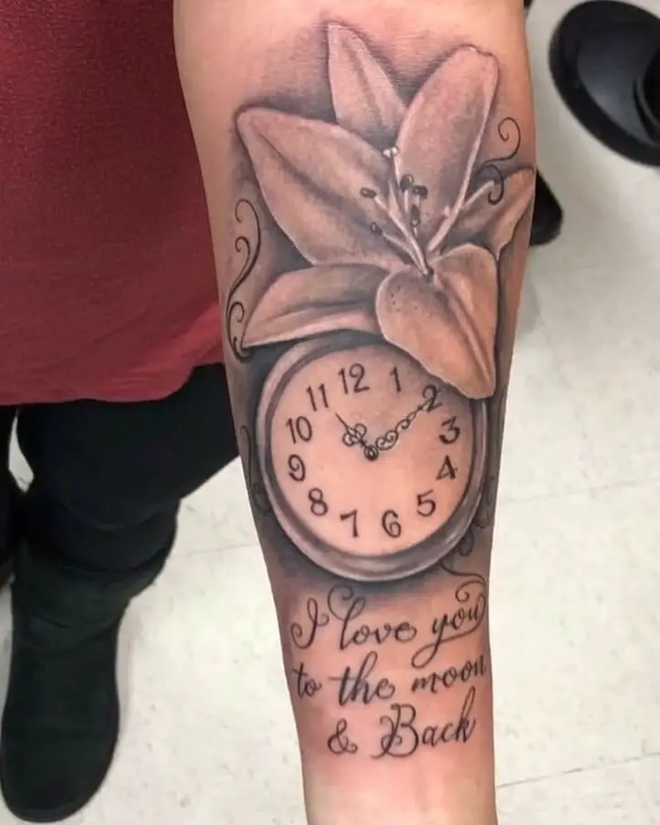 Lily Flower and Clock Design