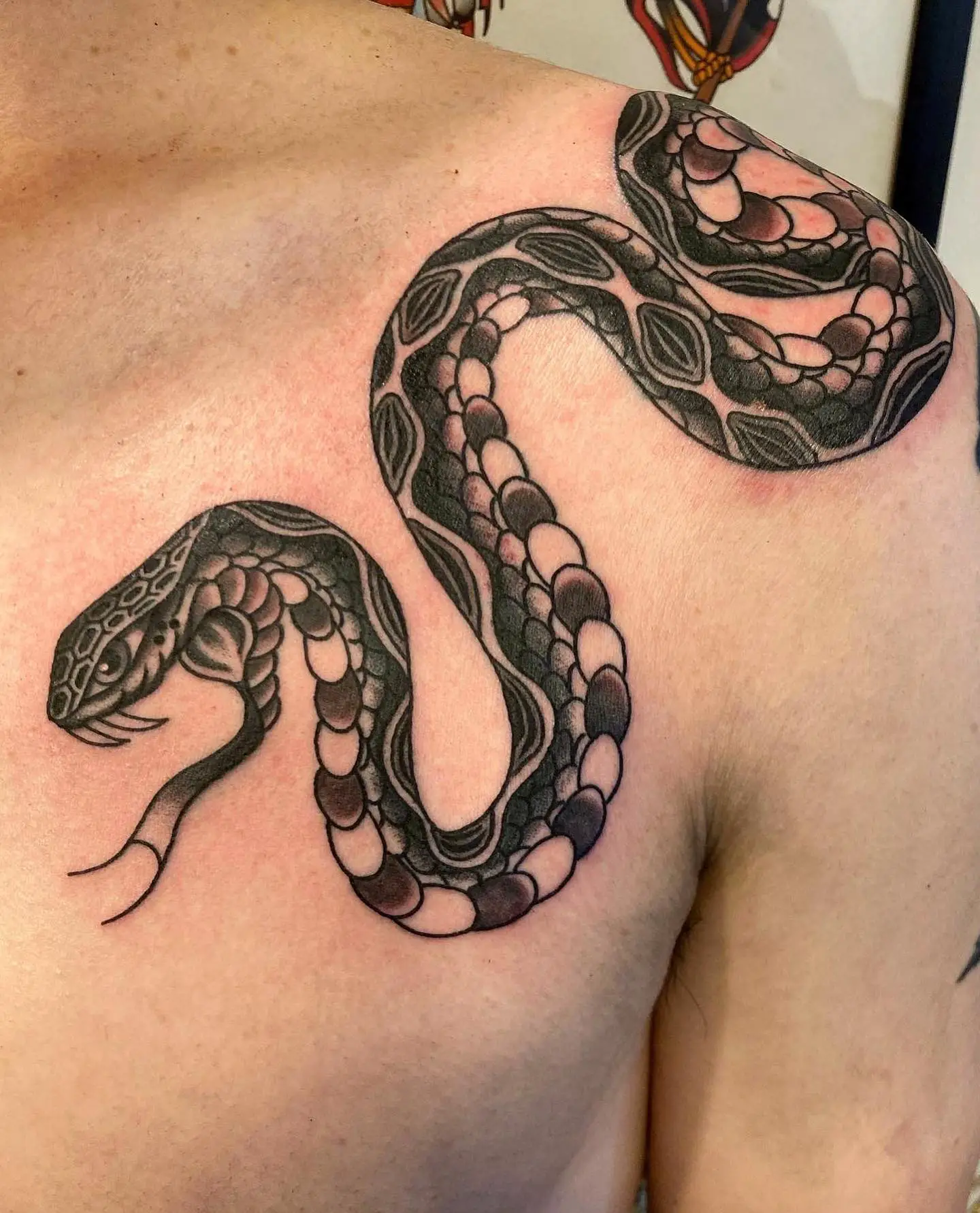 Shoulder Snake Tattoo by RG74 tattoo