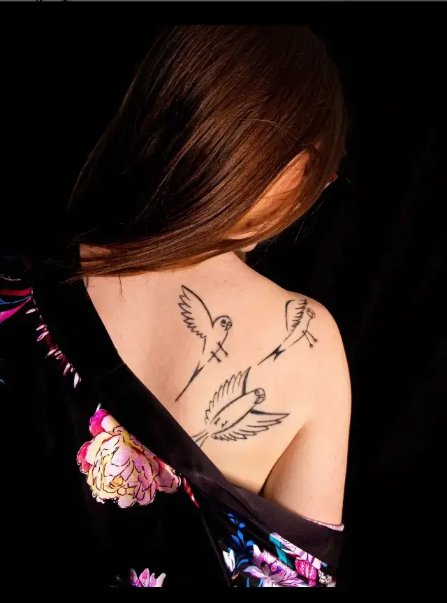 Bird Tattoo On Neck - Divine Beauty Bird Tattoos Artistic Design