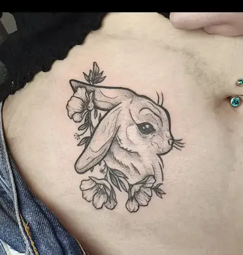 Bunny Rabbit Tattoo on belly