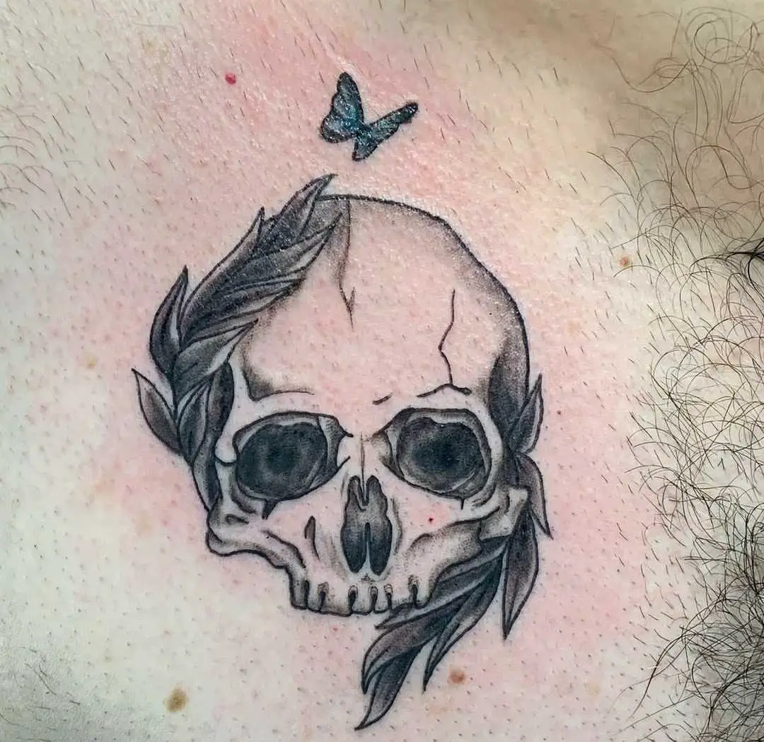 22 Unique Skull on Chest Tattoo - Best Skull Tattoos