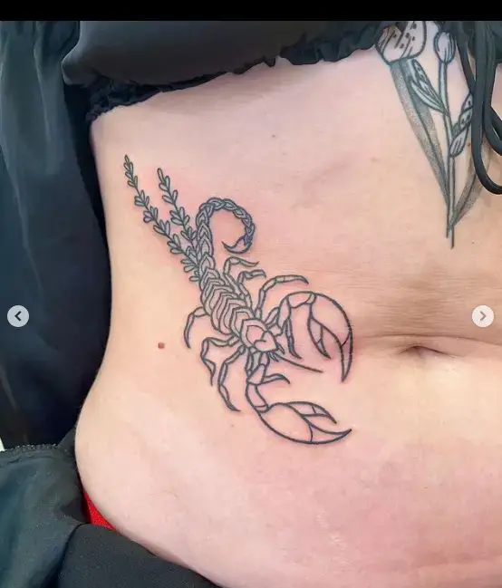Feminine Realistic Scorpion Tattoo