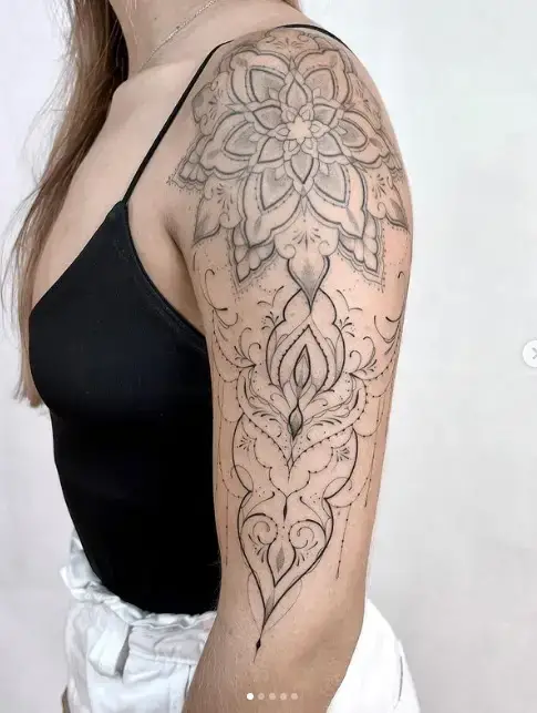 Small Mandala Shoulder Tattoo 