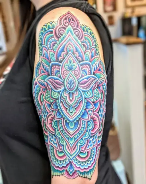 Beautiful Colored Mandala Tattoo