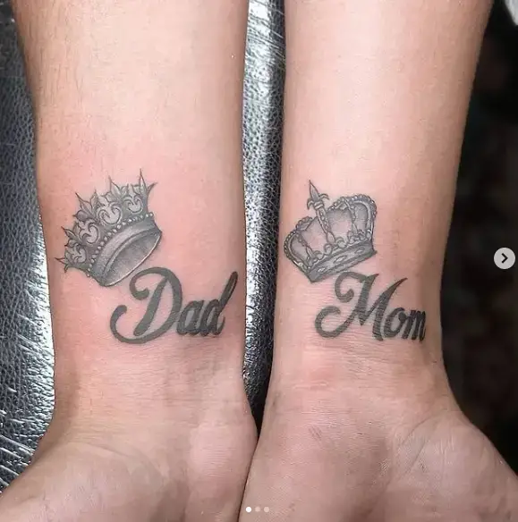 Mom Dad Tattoo For Wrist