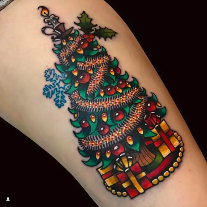 Christmas Tree Tattoo