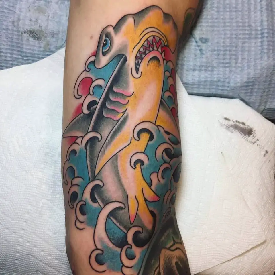 Neo-traditional Shark Tattoo