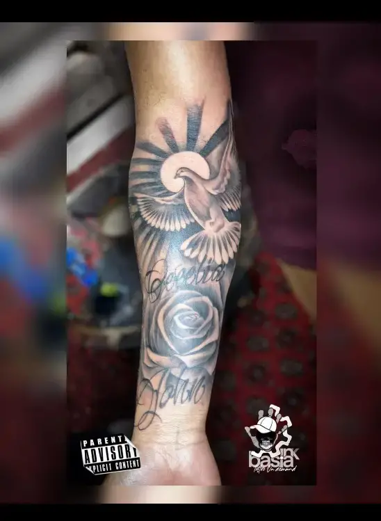 Cute Dove Forearm Tattoos