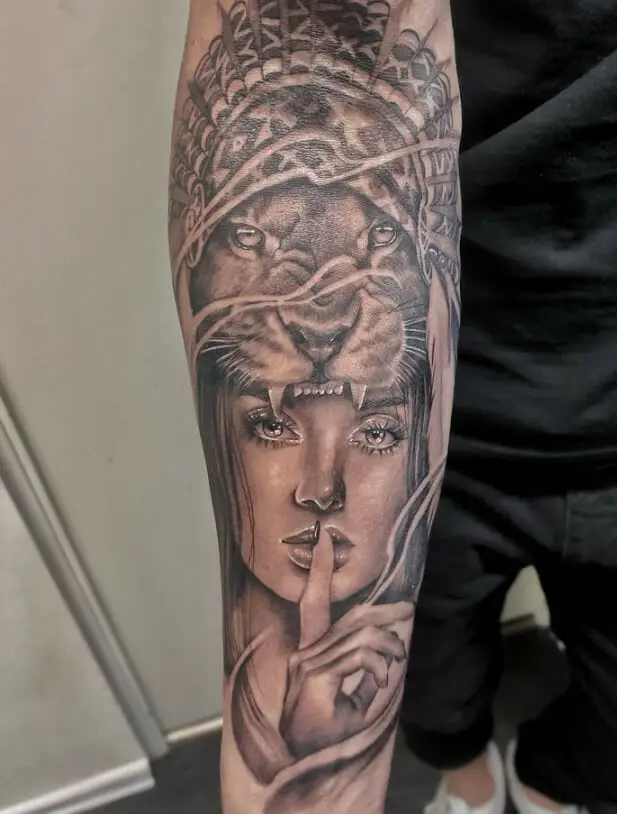 First tattoo half sleeve wrapped around 1 session no numbing cream    Instagram